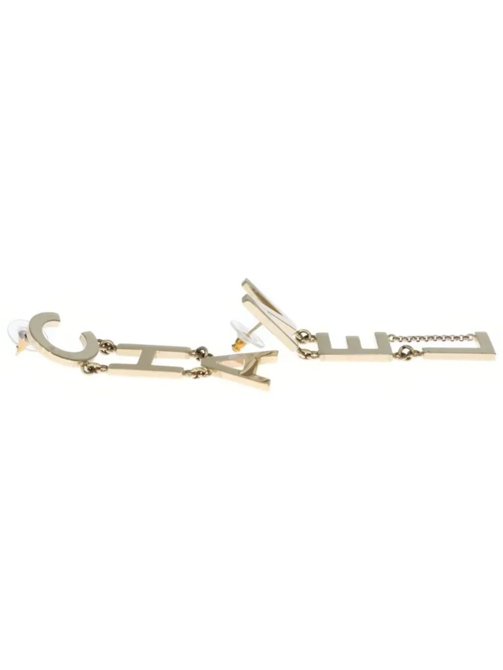 Chanel Motif Chain Earrings Gold